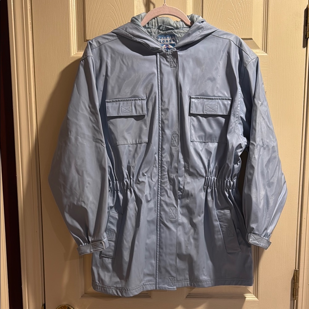 Light Blue Hooded Rain Jacket by French Toast